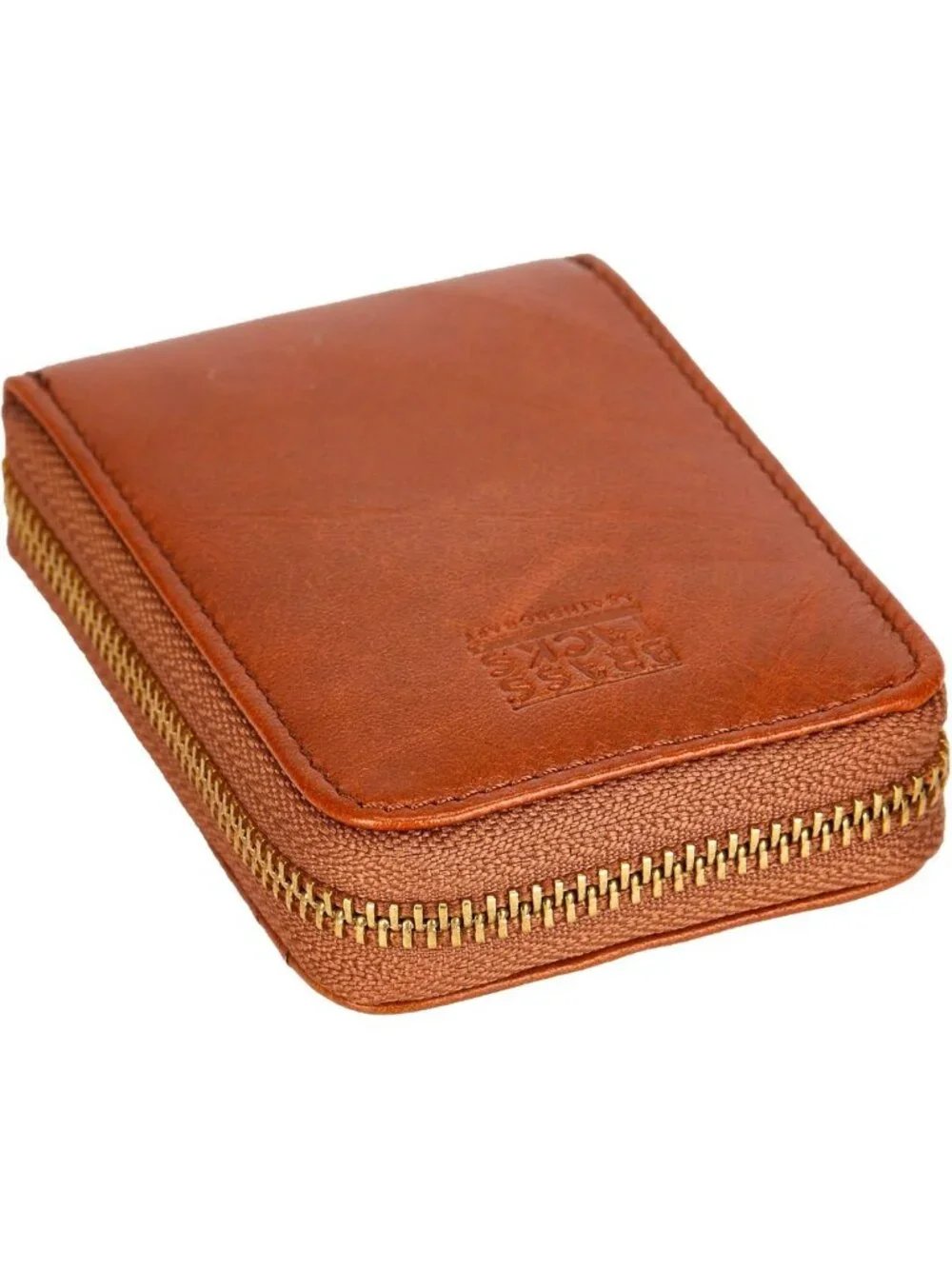 Vintage Handmade Leather RFID Blocking Wallet, Multi Card Case with Zipper